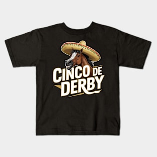 Funny Taco Horse Racing Vintage Cinco De Derby Horse Kids T-Shirt